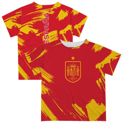Spain National Team Vive La Fete Youth Paint Brush T-Shirt Red - FIFA World CUP