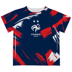 France National Team Vive La Fete Youth Paint Brush T-Shirt Navy - FIFA World CUP