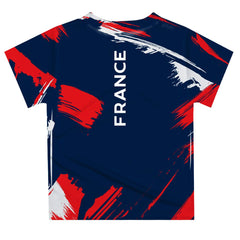 France National Team Vive La Fete Youth Paint Brush T-Shirt Navy - FIFA World CUP