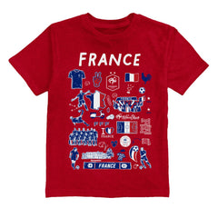 France National Team Vive La Fete Youth Impressions Artwork T-Shirt Red - FIFA World CUP