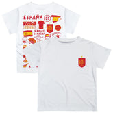 Spain National Team Vive La Fete Youth Impressions Artwork T-Shirt White - FIFA World CUP
