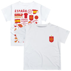 Spain National Team Vive La Fete Youth Impressions Artwork T-Shirt White - FIFA World CUP
