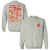 Spain National Team Vive La Fete Women's Impressions Artwork Sweatshirt Gray - FIFA World CUP
