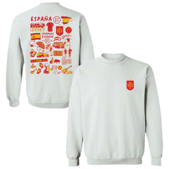Spain National Team Vive La Fete Women's Impressions Artwork Sweatshirt White - FIFA World CUP