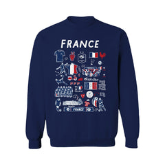 France National Team Vive La Fete Women's Impressions Artwork Sweatshirt Navy - FIFA World CUP