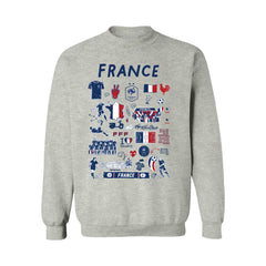 France National Team Vive La Fete Women's Impressions Artwork Sweatshirt Gray - FIFA World CUP