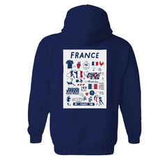 France National Team Vive La Fete Women's Impressions Artwork Hoodie Navy - FIFA World CUP