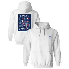 France National Team Vive La Fete Women's Impressions Artwork Hoodie White - FIFA World CUP