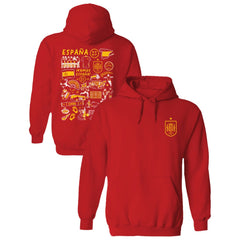 Spain National Team Vive La Fete Women's Impressions Artwork Hoodie Red - FIFA World CUP