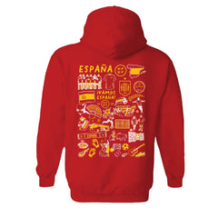Spain National Team Vive La Fete Women's Impressions Artwork Hoodie Red - FIFA World CUP