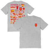 Spain National Team Vive La Fete Women's Impressions Artwork Fitted T-Shirt Gray - FIFA World CUP