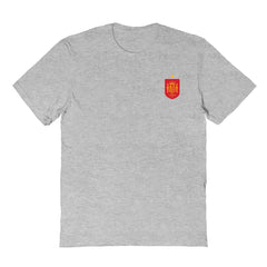 Spain National Team Vive La Fete Women's Impressions Artwork Fitted T-Shirt Gray - FIFA World CUP