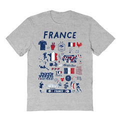 France National Team Vive La Fete Women's Impressions Artwork Fitted T-Shirt Gray - FIFA World CUP