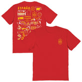 Spain National Team Vive La Fete Women's Impressions Artwork Fitted T-Shirt Red - FIFA World CUP