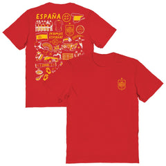 Spain National Team Vive La Fete Women's Impressions Artwork Fitted T-Shirt Red - FIFA World CUP