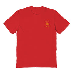 Spain National Team Vive La Fete Women's Impressions Artwork Fitted T-Shirt Red - FIFA World CUP