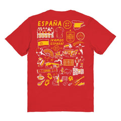 Spain National Team Vive La Fete Women's Impressions Artwork Fitted T-Shirt Red - FIFA World CUP
