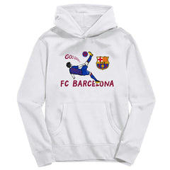 Barcelona Vive La Fete Youth Chilena Style Hoodie White - FIFA World CUP
