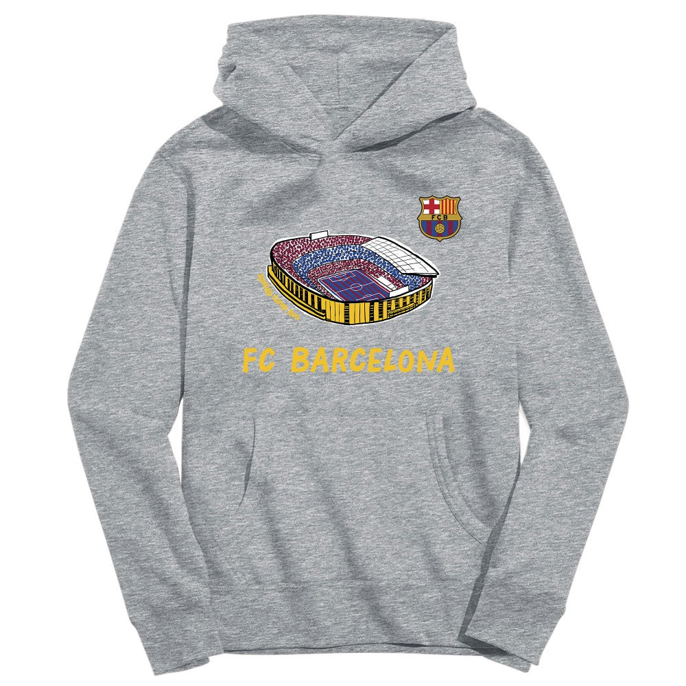Barcelona Vive La Fete Youth Stadium Style Hoodie Gray - FIFA World CUP