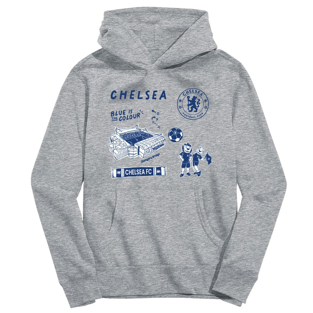 Chelsea Vive La Fete Youth Impressions Icons Hoodie Gray - FIFA World CUP