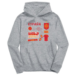 Spain National Team Vive La Fete Youth Impressions Icons Hoodie Gray - FIFA World CUP