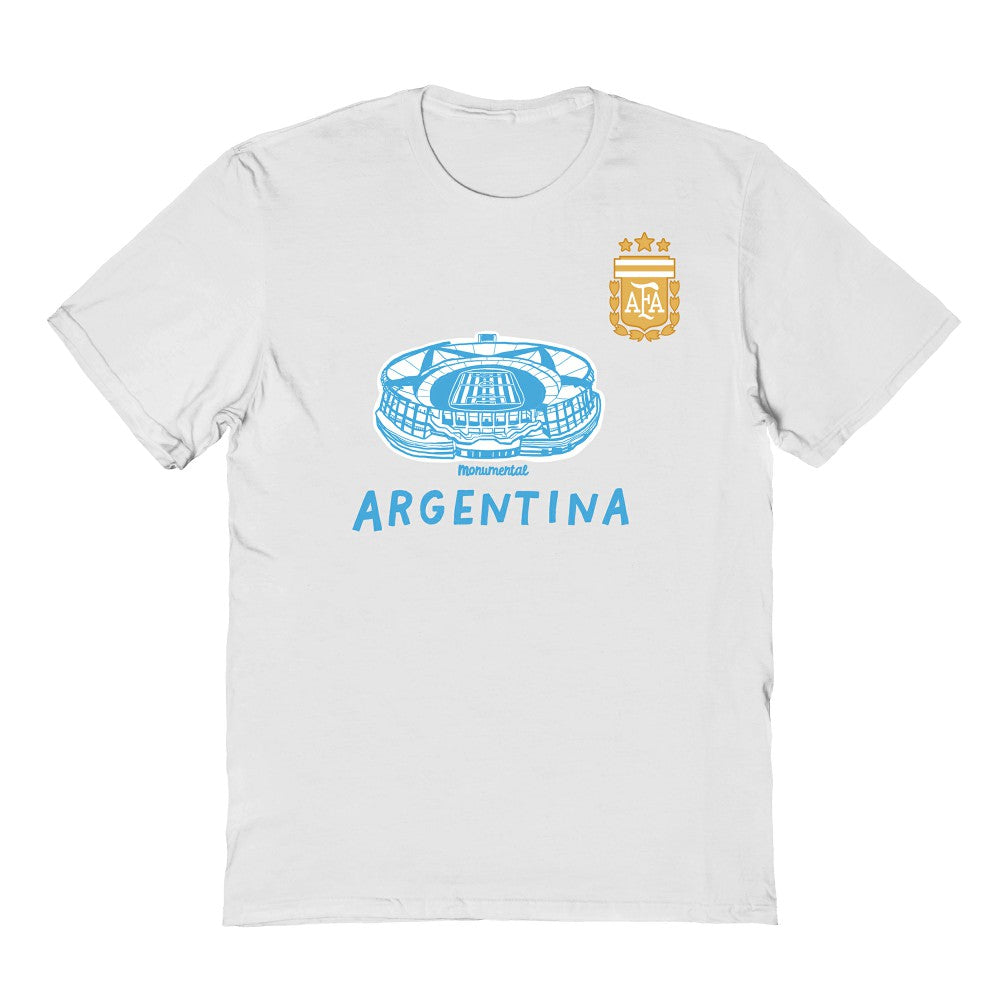 Argentina National Team Vive La Fete Youth Chilena Style T-Shirt White - FIFA World CUP