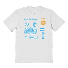 Argentina National Team Vive La Fete Youth Impressions Icons T-Shirt White - FIFA World CUP