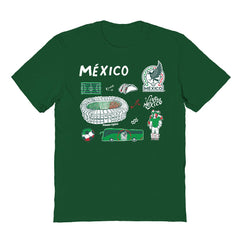 Mexico National Team Vive La Fete Youth Impressions Icons T-Shirt Green - FIFA World CUP