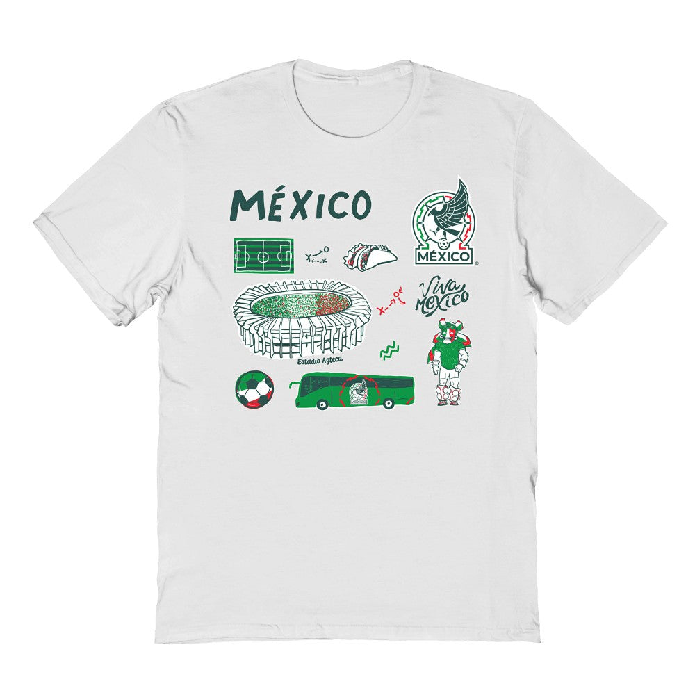 Mexico National Team Vive La Fete Youth Impressions Icons T-Shirt White - FIFA World CUP