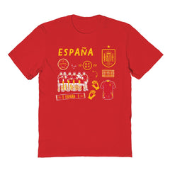 Spain National Team Vive La Fete Youth Impressions Icons T-Shirt Red - FIFA World CUP