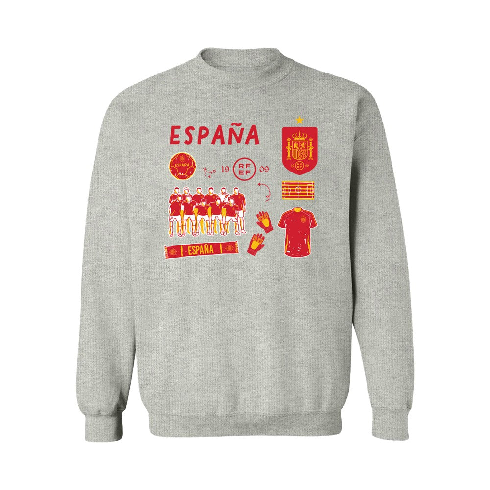 Spain National Team Vive La Fete Women's Impressions Icons Sweatshirt Gray - FIFA World CUP