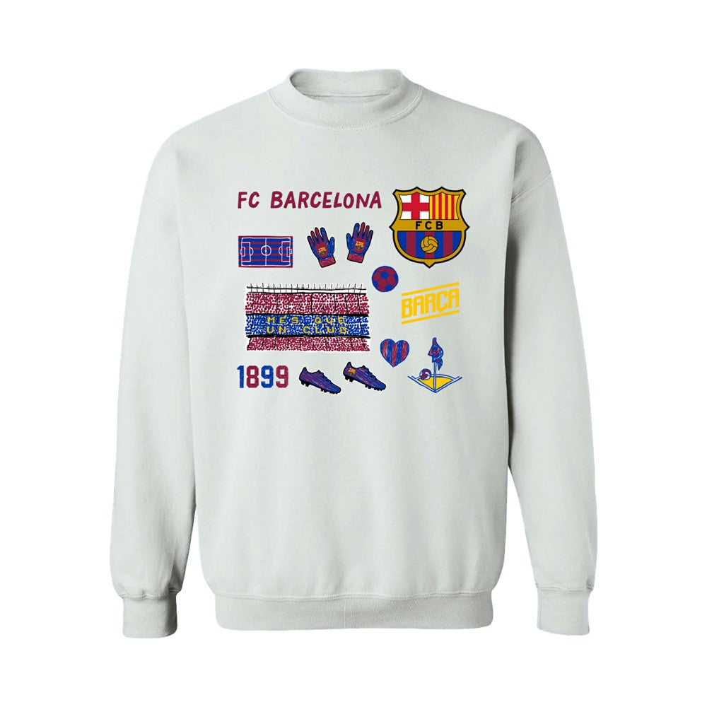 Barcelona Vive La Fete Women's Impressions Icons Sweatshirt White - FIFA World CUP