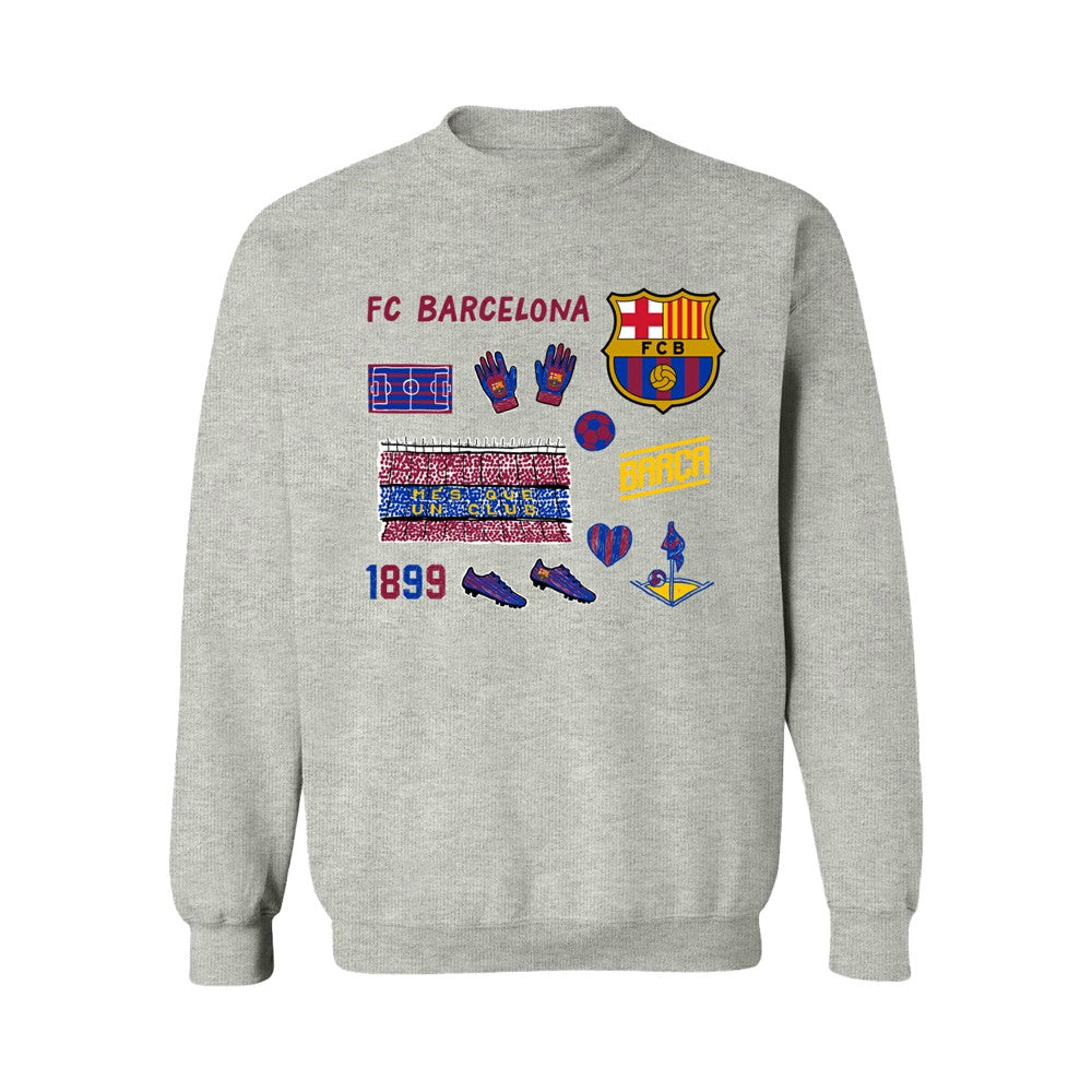 Barcelona Vive La Fete Women's Impressions Icons Sweatshirt Gray - FIFA World CUP