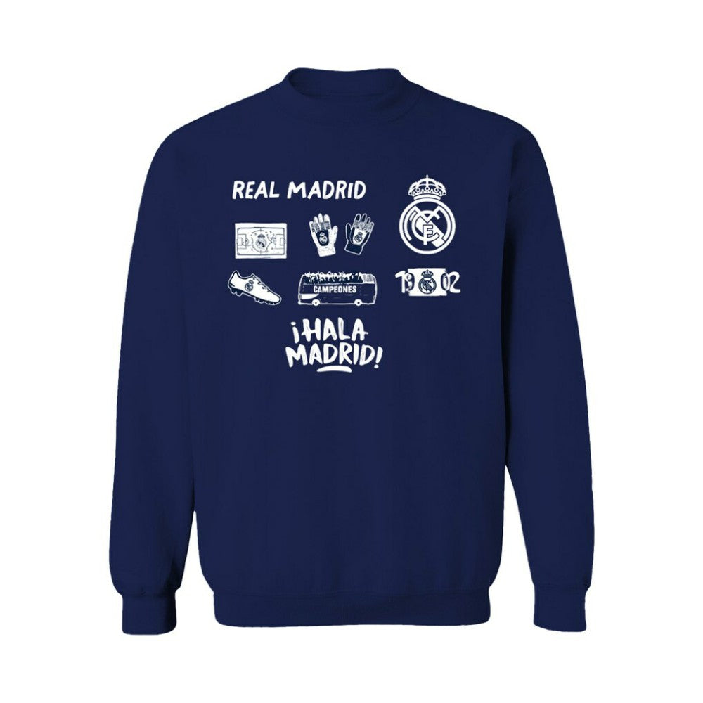 Real Madrid Vive La Fete Women's Impressions Icons Sweatshirt Navy - FIFA World CUP