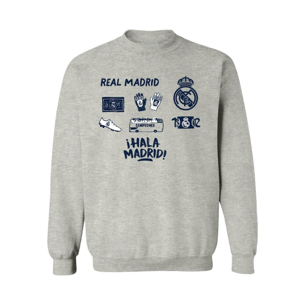 Real Madrid Vive La Fete Women's Impressions Icons Sweatshirt Gray - FIFA World CUP