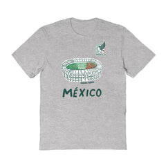 Mexico National Team Vive La Fete Women's Stadium Style T-Shirt Gray - FIFA World CUP