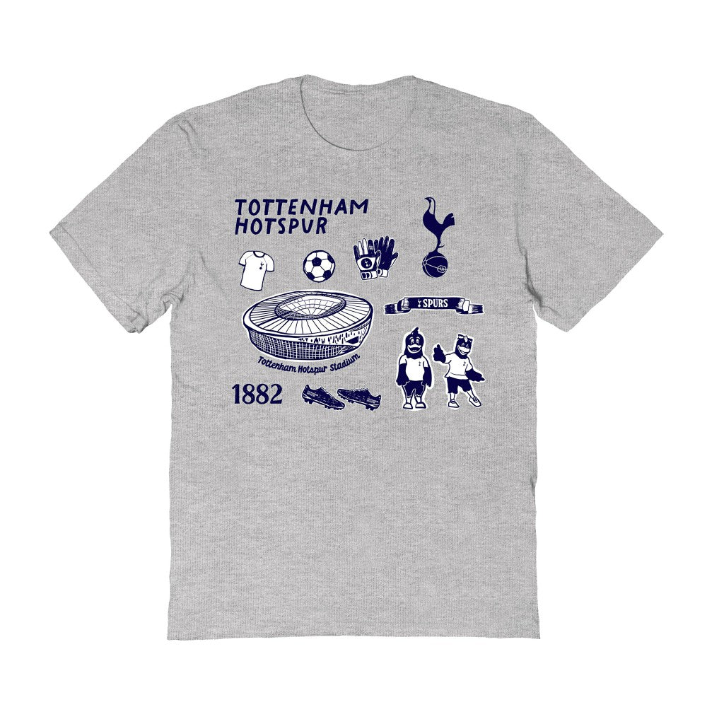 Tottenham Hotspur Vive La Fete Women's Impressions Icons T-Shirt Gray - FIFA World CUP