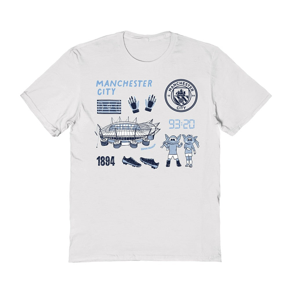 Manchester City Vive La Fete Women's Impressions Icons T-Shirt White - FIFA World CUP