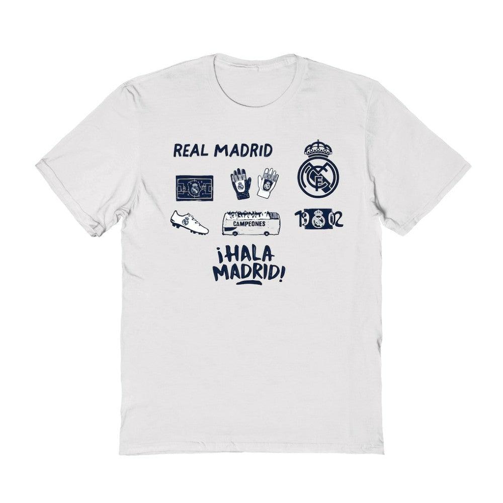 Real Madrid Vive La Fete Women's Impressions Icons T-Shirt White - FIFA World CUP