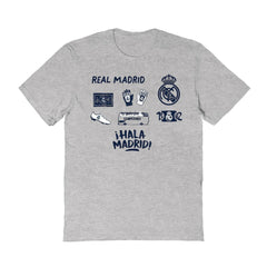 Real Madrid Vive La Fete Women's Impressions Icons T-Shirt Gray - FIFA World CUP