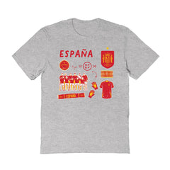 Spain National Team Vive La Fete Women's Impressions Icons T-Shirt Gray - FIFA World CUP