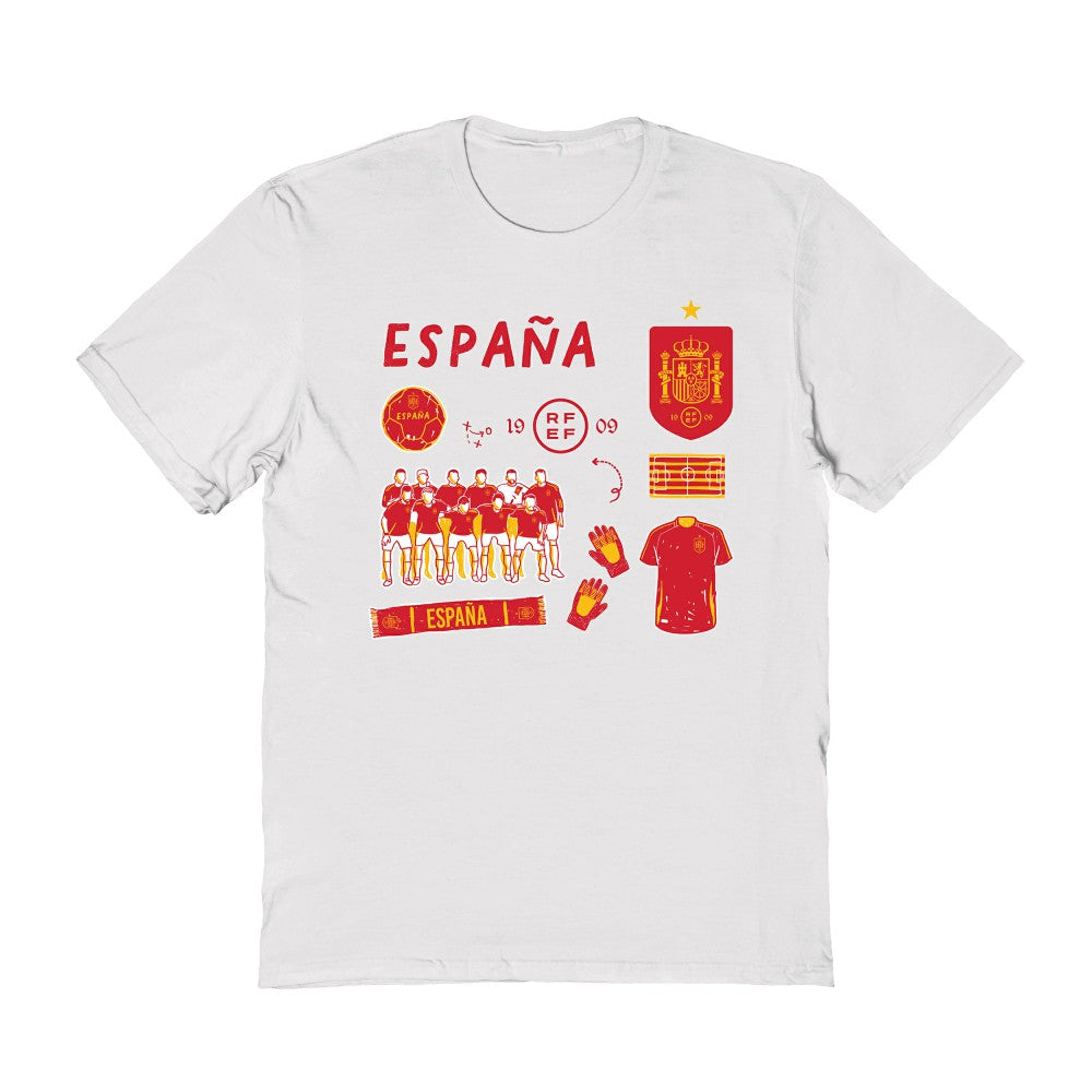 Spain National Team Vive La Fete Women's Impressions Icons T-Shirt White - FIFA World CUP