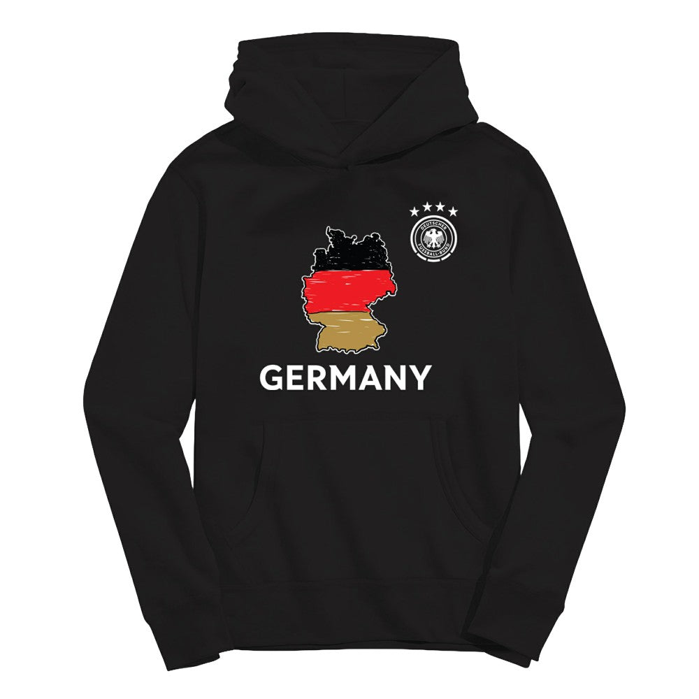 Germany National Team Vive La Fete Youth Map Style Hoodie Black - FIFA World CUP