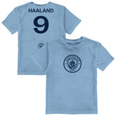 Erling Haaland Manchester City Vive La Fete Youth Player Name & Number Color Badge T-Shirt Light Blue - FIFA World CUP