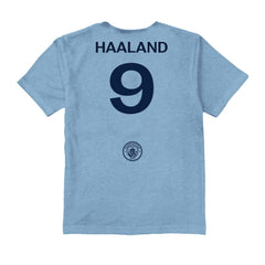 Erling Haaland Manchester City Vive La Fete Youth Player Name & Number Color Badge T-Shirt Light Blue - FIFA World CUP