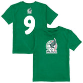 Raúl Jiménez Mexico National Team Vive La Fete Youth Player Name & Number Color Badge T-Shirt Green - FIFA World CUP