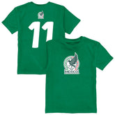 Santiago Gimenez Mexico National Team Vive La Fete Youth Player Name & Number Color Badge T-Shirt Green - FIFA World CUP