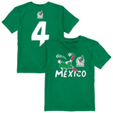 Edson Álvarez Mexico National Team Vive La Fete Youth Player Name & Number Chilena Style T-Shirt Green - FIFA World CUP