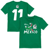 Santiago Gimenez Mexico National Team Vive La Fete Youth Player Name & Number Chilena Style T-Shirt Green - FIFA World CUP