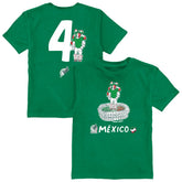 Edson Álvarez Mexico National Team Vive La Fete Youth Player Name & Number Stadium Style T-Shirt Green - FIFA World CUP